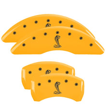 Load image into Gallery viewer, 4-Caliper-Covers-Engraved-Front--Rear-Tiffany-Snake-Yellow-Finish-Black-Ch
