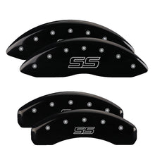 Load image into Gallery viewer, 4-Caliper-Covers-Engraved-Front--Rear-Trailblazer-StyleSs-Black-Finish-Silver-Ch