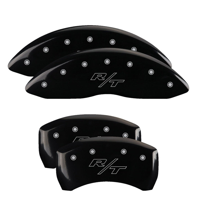 4-Caliper-Covers-Engraved-Front--Rear-Vintage-StyleRt-Black-Finish-Silver-Ch