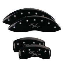 Load image into Gallery viewer, 4-Caliper-Covers-Engraved-Front--Rear-Vintage-StyleRt-Black-Finish-Silver-Ch