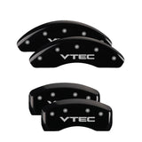 MGP 39003SVTCBK Set of 4: Black finish, Silver VTEC