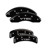 MGP 20076SVTCBK Set of 4: Black finish, Silver VTEC