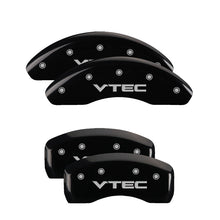 Load image into Gallery viewer, 4-Caliper-Covers-Engraved-Front--Rear-Vtech-Black-Finish-Silver-Ch