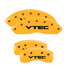 Load image into Gallery viewer, 4-Caliper-Covers-Engraved-Front--Rear-Vtech-Yellow-Finish-Black-Ch