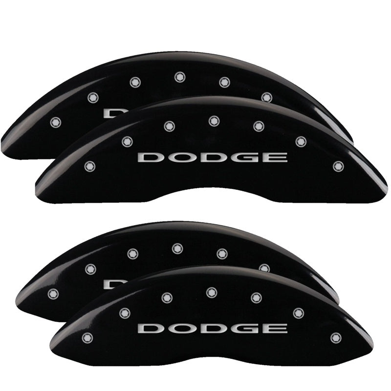 4-Caliper-Covers-Engraved-Front--Rear-With-Out-StripesDodge-Black-Finish-Silver-Ch