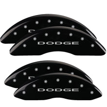 Load image into Gallery viewer, 4-Caliper-Covers-Engraved-Front--Rear-With-Out-StripesDodge-Black-Finish-Silver-Ch