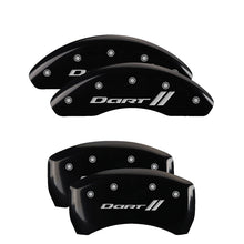 Load image into Gallery viewer, 4-Caliper-Covers-Engraved-Front--Rear-With-StripesDart-Black-Finish-Silver-Ch