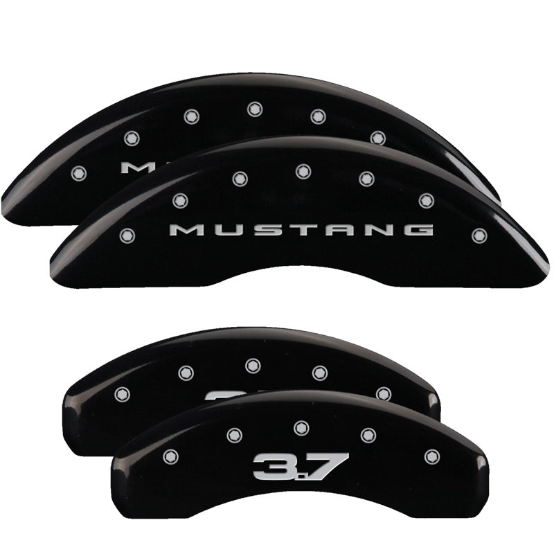 4-Caliper-Covers-Engraved-Front-2015Mustang-Engraved-Rear-201537-Black-Finish-Silver-Ch