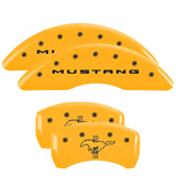 MGP 10200SMB2YL Set of 4: Yellow finish, Black Mustang / Bar & Pony (2015)