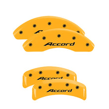 Load image into Gallery viewer, 4-Caliper-Covers-Engraved-Front-Accord-Engraved-Rear-Accord-Yellow-Finish-Black-Ch