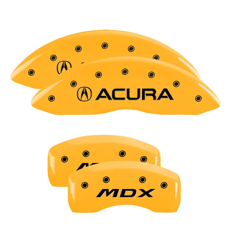 4-Caliper-Covers-Engraved-Front-Acura-Engraved-Rear-Mdx-Yellow-Finish-Black-Ch