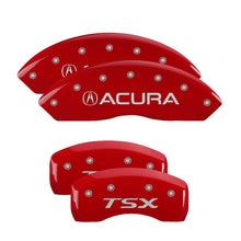 Load image into Gallery viewer, 4-Caliper-Covers-Engraved-Front-Acura-Engraved-Rear-Tsx-Red-Finish-Silver-Ch