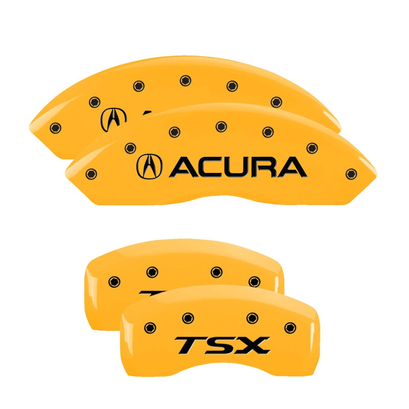 4-Caliper-Covers-Engraved-Front-Acura-Engraved-Rear-Tsx-Yellow-Finish-Black-Ch