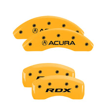 Load image into Gallery viewer, 4-Caliper-Covers-Engraved-Front-Acura-Rear-Tlx-Yellow-Finish-Black-Char-2019-Acura-Rdx