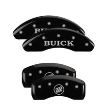 Load image into Gallery viewer, 4-Caliper-Covers-Engraved-Front-Buick-Engraved-Rear-Buick-Shield-Black-Finish-Silver-Ch