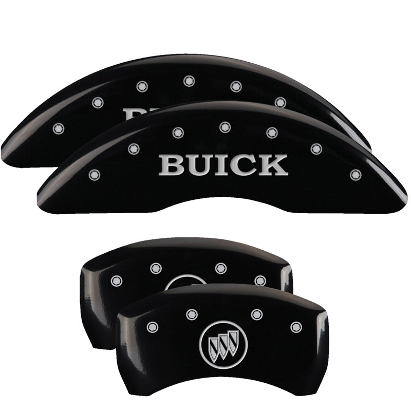 4-Caliper-Covers-Engraved-Front-Buick-Rear-Black-Finish-Silver-Char-2018-Buick-Enclave