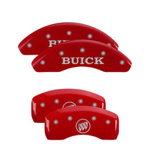 Load image into Gallery viewer, 4-Caliper-Covers-Engraved-Front-Buick-Rear-Red-Finish-Silver-Char-2017-Buick-Cascada