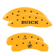 Load image into Gallery viewer, 4-Caliper-Covers-Engraved-Front-Buick-Rear-Yellow-Finish-Black-Char-2007-Buick-Lucerne