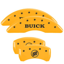 Load image into Gallery viewer, 4-Caliper-Covers-Engraved-Front-Buick-Rear-Yellow-Finish-Black-Char-2015-Buick-Regal