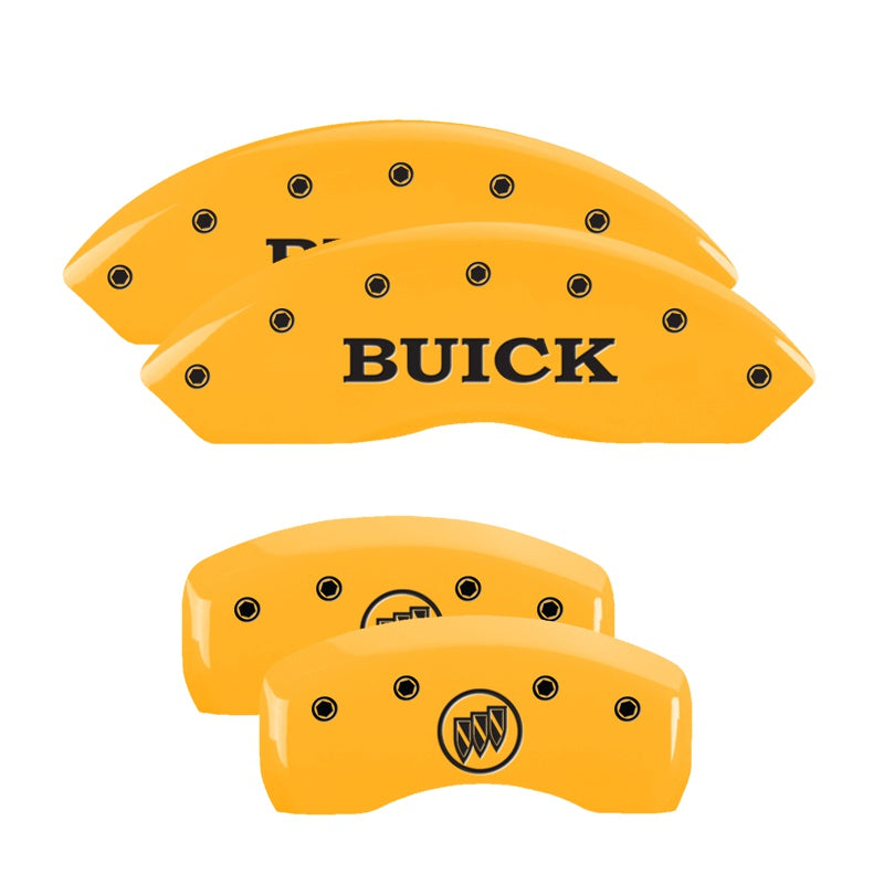4-Caliper-Covers-Engraved-Front-Buick-Rear-Yellow-Finish-Black-Char-2018-Buick-Envision