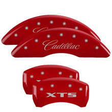 Load image into Gallery viewer, 4-Caliper-Covers-Engraved-Front-Cadillac-Engraved-Rear-Xts-Red-Finish-Silver-Ch