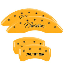 Load image into Gallery viewer, 4-Caliper-Covers-Engraved-Front-Cadillac-Engraved-Rear-Xts-Yellow-Finish-Black-Ch