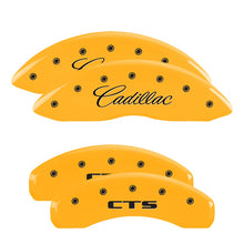 Load image into Gallery viewer, 4-Caliper-Covers-Engraved-Front-Cadillac-Rear-Cts-Yellow-Finish-Black-Char-2014-Cadillac-Cts