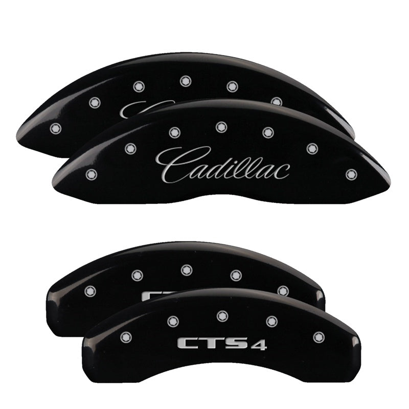 4-Caliper-Covers-Engraved-Front-Cadillac-Rear-Cts4-Black-Finish-Silver-Char-2018-Cadillac-Cts