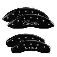 Load image into Gallery viewer, 4-Caliper-Covers-Engraved-Front-Cadillac-Rear-Cts4-Black-Finish-Silver-Char-2018-Cadillac-Cts