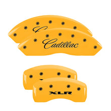 Load image into Gallery viewer, 4-Caliper-Covers-Engraved-Front-Cadillac-Rear-Xlr-Yellow-Finish-Black-Char-2004-Cadillac-Cts