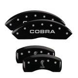 MGP 10017SCNKBK Set of 4: Black finish, Silver COBRA / Tiffany Snake Logo
