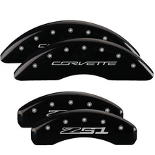 Load image into Gallery viewer, 4-Caliper-Covers-Engraved-Front-Corvette-C7-Engraved-Rear-Z512015-Black-Finish-Silver-Ch