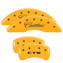 Load image into Gallery viewer, 4-Caliper-Covers-Engraved-Front-CursiveCadillac-Engraved-Rear-Cts-Yellow-Finish-Black-Ch