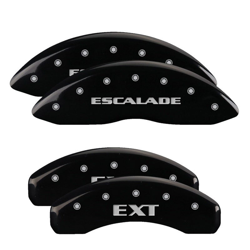 4-Caliper-Covers-Engraved-Front-Escalade-Engraved-Rear-Ext-Black-Finish-Silver-Ch