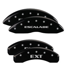 Load image into Gallery viewer, 4-Caliper-Covers-Engraved-Front-Escalade-Engraved-Rear-Ext-Black-Finish-Silver-Ch