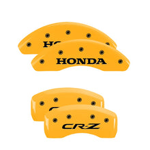Load image into Gallery viewer, 4-Caliper-Covers-Engraved-Front-Honda-Engraved-Rear-Cr-Z-Yellow-Finish-Black-Ch