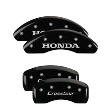Load image into Gallery viewer, 4-Caliper-Covers-Engraved-Front-Honda-Engraved-Rear-Crosstour-Black-Finish-Silver-Ch