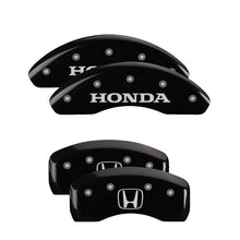 Load image into Gallery viewer, 4-Caliper-Covers-Engraved-Front-Honda-Engraved-Rear-H-Logo-Black-Finish-Silver-Ch