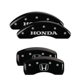 MGP 20214SHOHBK Set of 4: Black finish, Silver Honda / H Logo