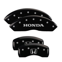 Load image into Gallery viewer, 4-Caliper-Covers-Engraved-Front-Honda-Engraved-Rear-H-Logo-Black-Finish-Silver-Ch
