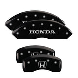 MGP 20216SHOHBK Set of 4: Black finish, Silver Honda / H Logo