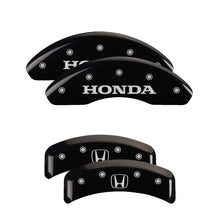 Load image into Gallery viewer, 4-Caliper-Covers-Engraved-Front-Honda-Engraved-Rear-H-Logo-Black-Finish-Silver-Ch