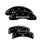 MGP 20076SHOHBK Set of 4: Black finish, Silver Honda / H Logo