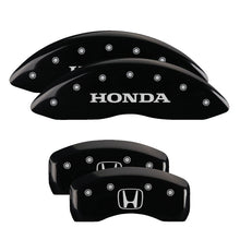Load image into Gallery viewer, 4-Caliper-Covers-Engraved-Front-Honda-Engraved-Rear-H-Logo-Black-Finish-Silver-Ch