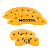 MGP 20219SHOHYL Set of 4: Yellow finish, Black Honda / H Logo