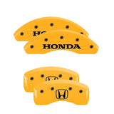 MGP 20225SHOHYL Set of 4: Yellow finish, Black Honda / H Logo