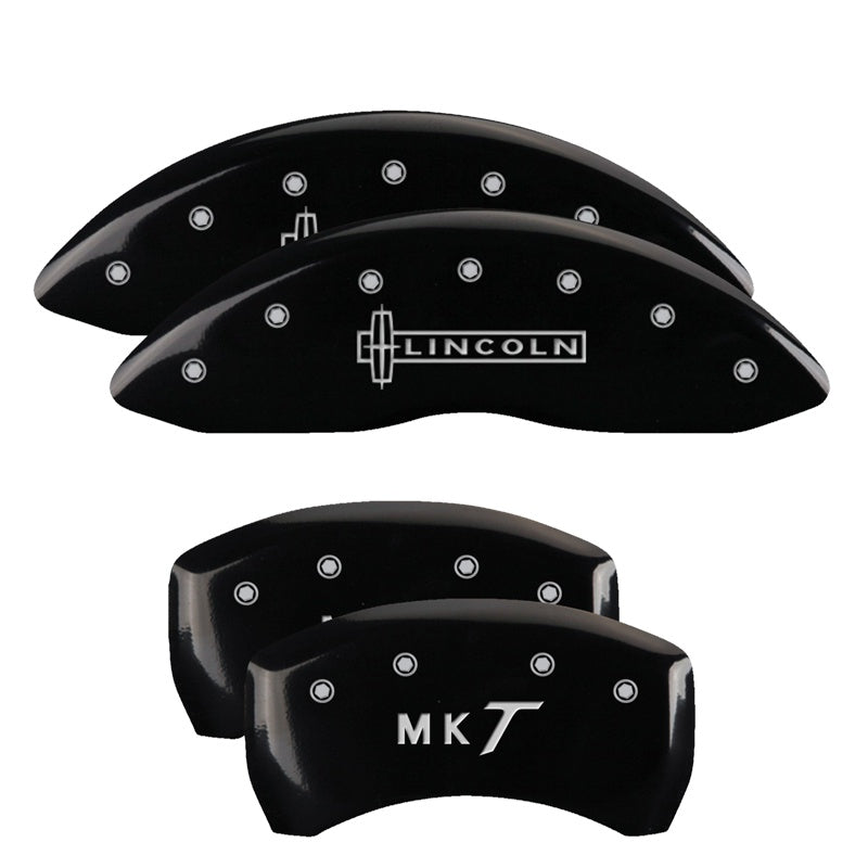 4-Caliper-Covers-Engraved-Front-Lincoln-Engraved-Rear-Mkt-Black-Finish-Silver-Ch