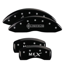 Load image into Gallery viewer, 4-Caliper-Covers-Engraved-Front-Lincoln-Engraved-Rear-Mkx-Black-Finish-Silver-Ch