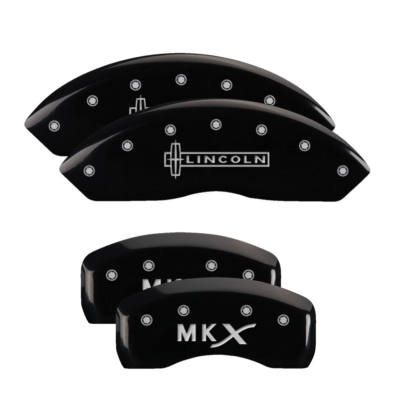 4-Caliper-Covers-Engraved-Front-Lincoln-Engraved-Rear-Mkx-Black-Finish-Silver-Ch