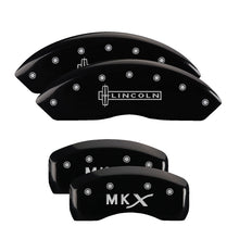 Load image into Gallery viewer, 4-Caliper-Covers-Engraved-Front-Lincoln-Engraved-Rear-Mkx-Black-Finish-Silver-Ch